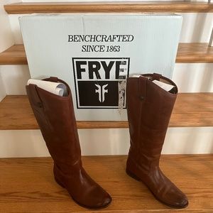 FRYE Ladies Melissa Leather Button Boot 8.5 B Cognac